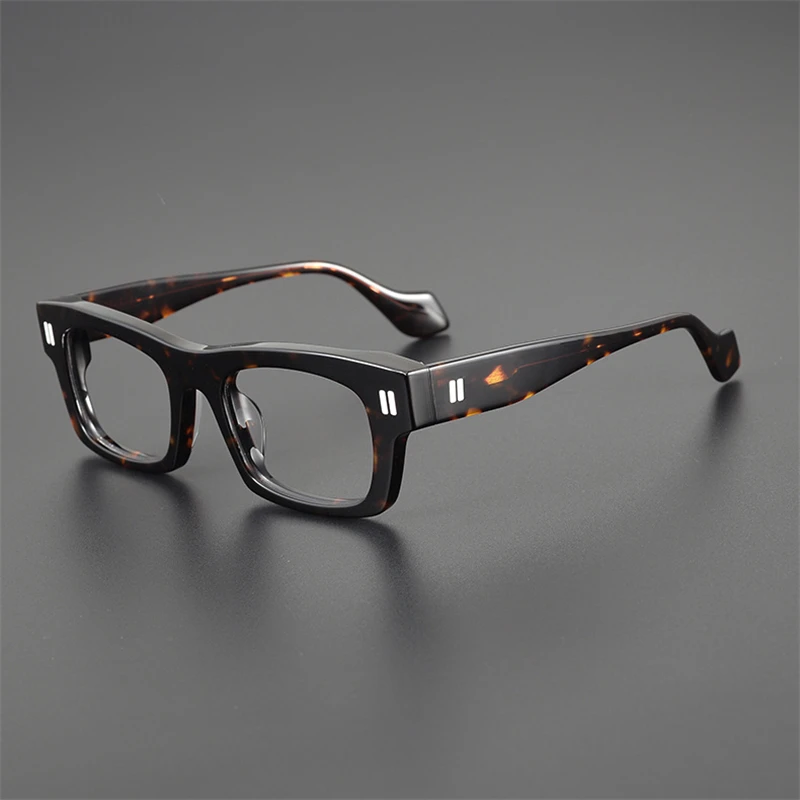 Luxury Fashion Trend Vintage Eyeglasses Solid Thick Acetate Retro Square Academic Style Sphere Myopia Prescription High Quality