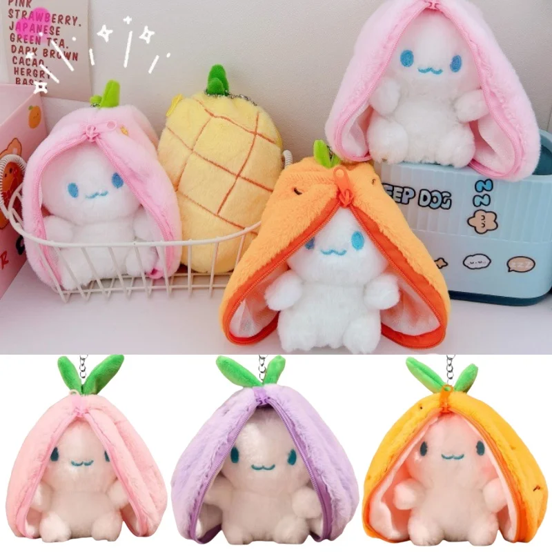 Funny Strawberry Carrot Rabbit Plush Toys Stuffed Into Fruit Transform Soft Animals Bunny Doll For Boys Girls Birthday Gift