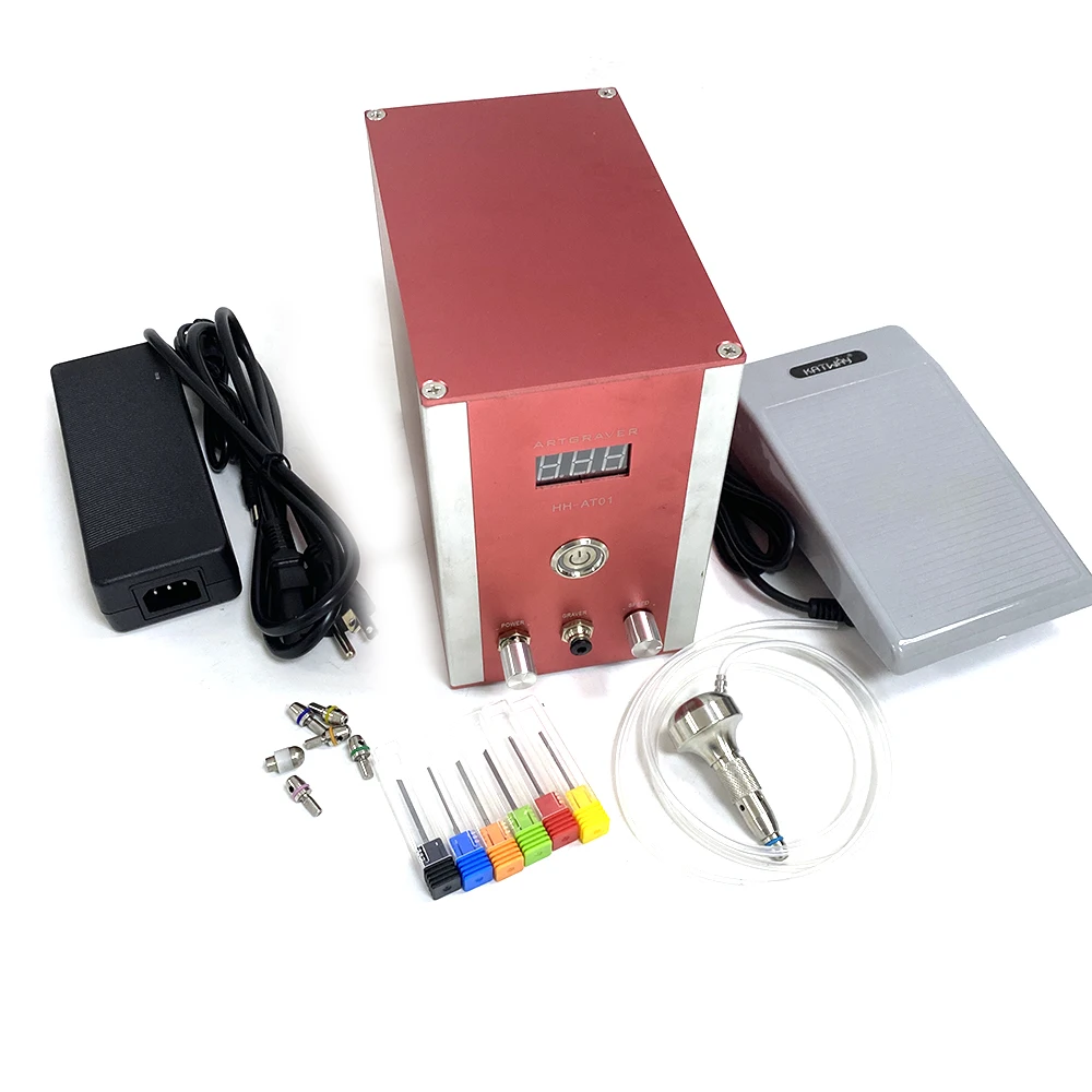 Kinway KW-AT01 Portable Pneumatic Engraver Engravable Jewelry Ring Engraving Machine Metal Carving Air Compressor Free