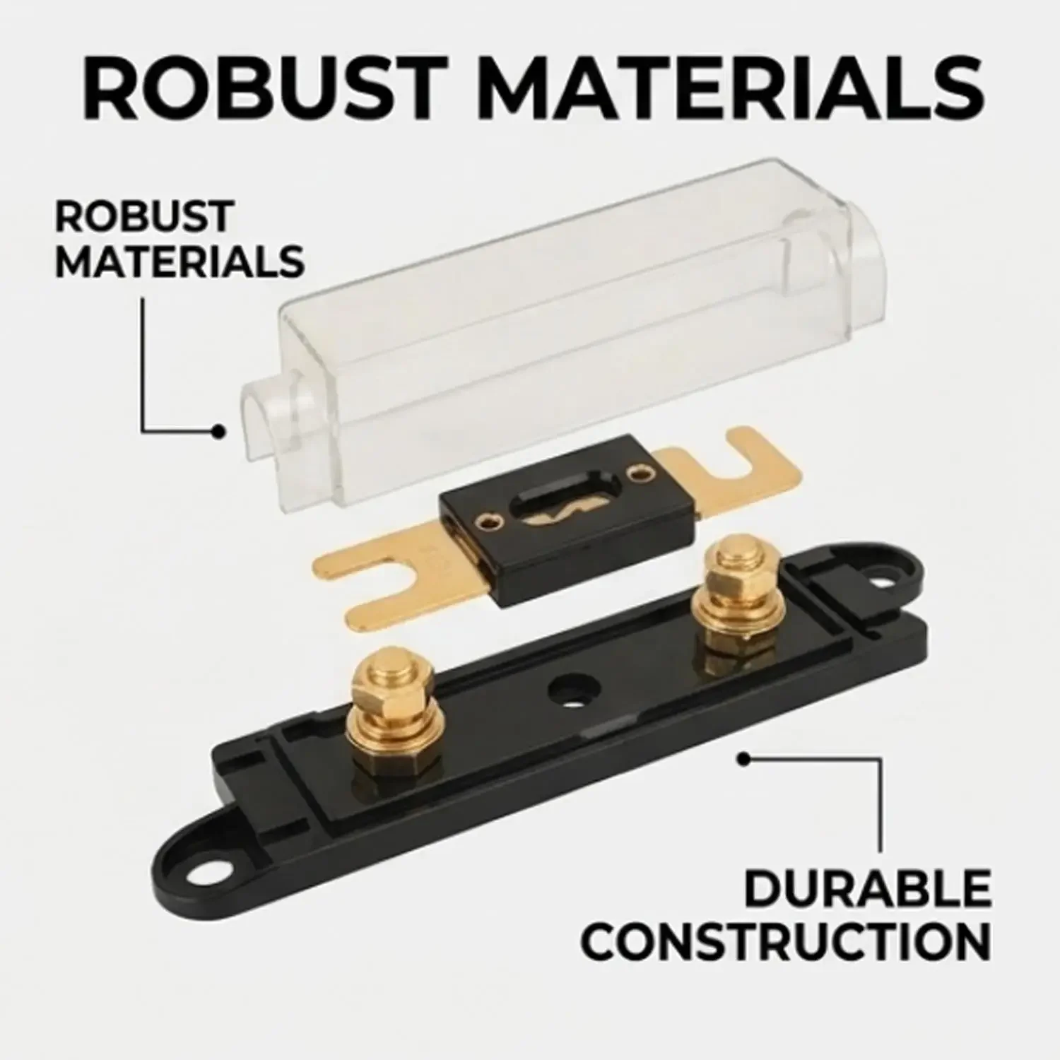 ANL Schraubbarer Sicherungsblock 30A-500A Hochstrom-Sicherungshalter Flammhemmend PA66+PC für Auto-Audio Solar Auto RV Marine Schaltkreise – Detail 17
