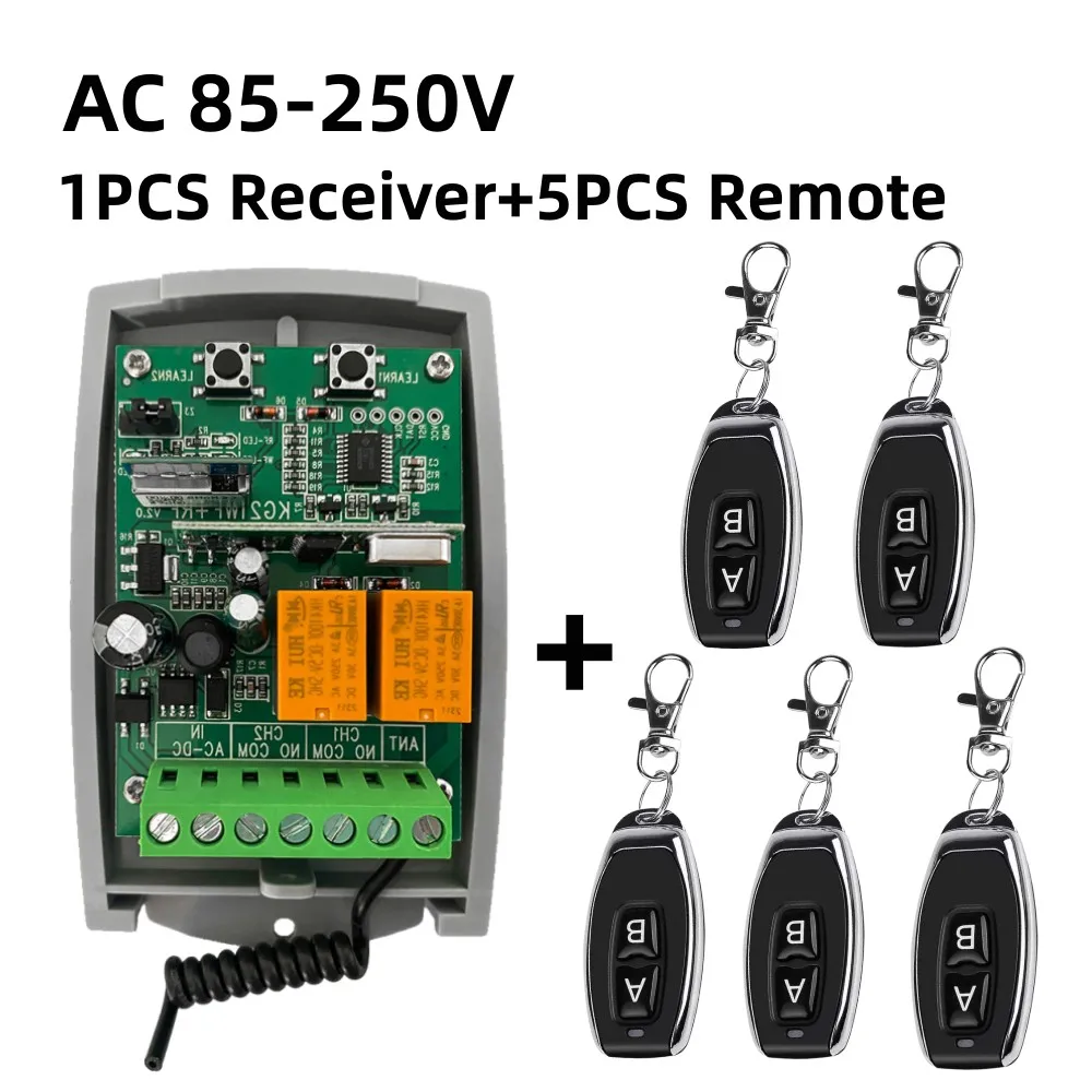 

1 шт., 2-канальный WIFI Tuya, умный пульт дистанционного управления, внешний приемник, контроллер открывания гаражных ворот с передатчиком 1 шт.-5 шт., 433 МГц