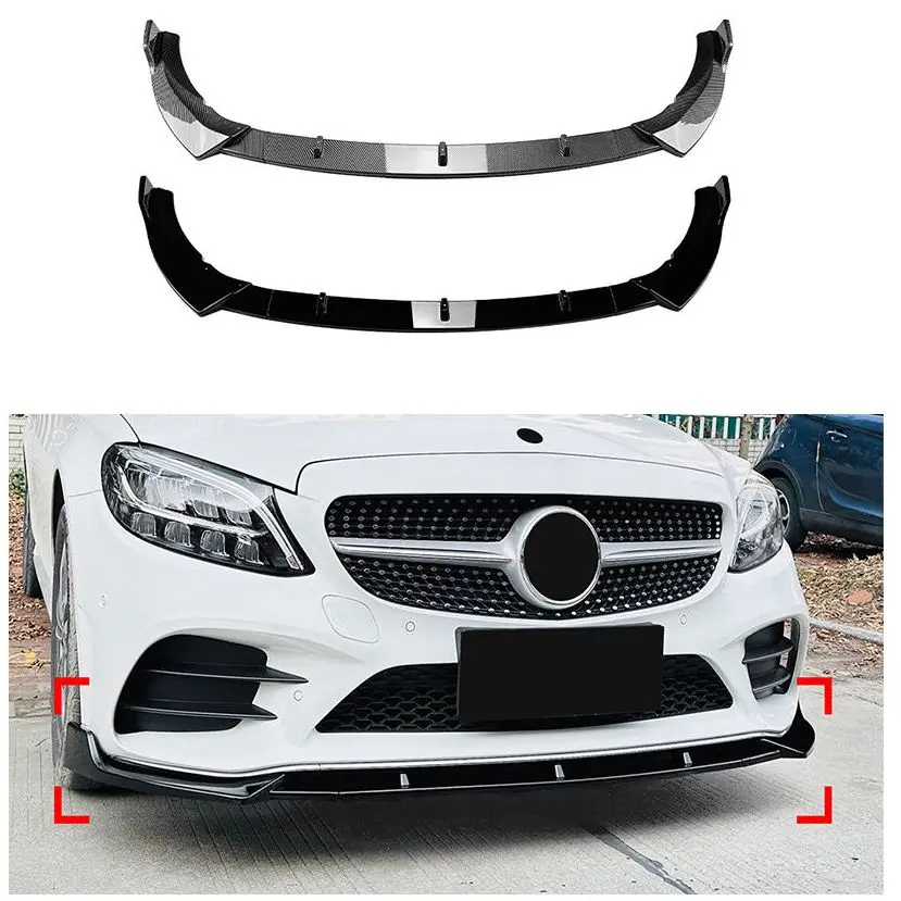 Frontspoilerlippe für Mercedes Benz C-Klasse W205 Facelift AMG Line 2019-2021 Frontspoiler Diffusor Bodykit