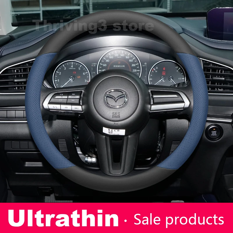 

Leather Car Steering Wheel Cover For Mazda CX5 CX50 Mazda 3 6 CX90 CX30 CX3 2007-2026 Auto Steering Wheel Mazda 2 m2 Accessories