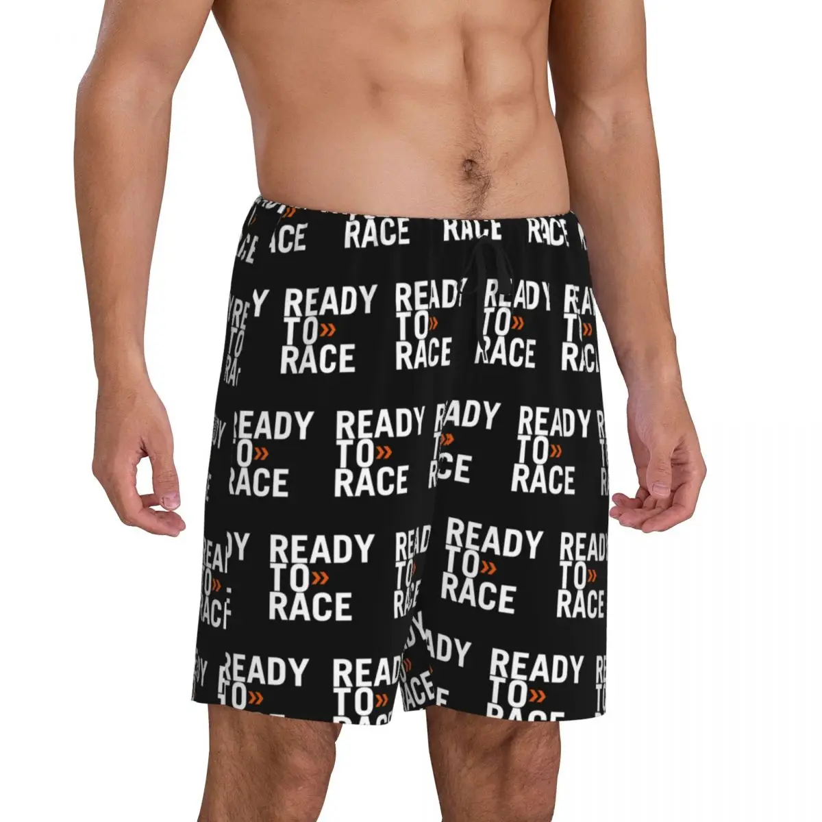 Custom Ready To Race Pajama Shorts Sleepwear Men's Elastic Waistband Racing Motorcycle Biker Sleep Lounge Short Pjs with Pockets