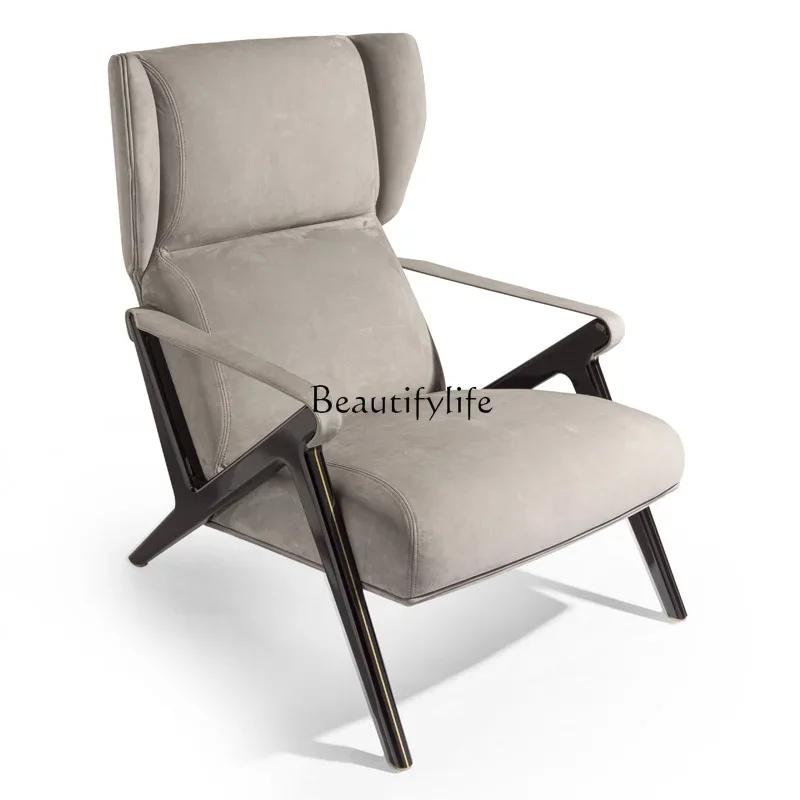 

ld25Italian minimalist light luxury sofa chair large apartment single casual back armchair