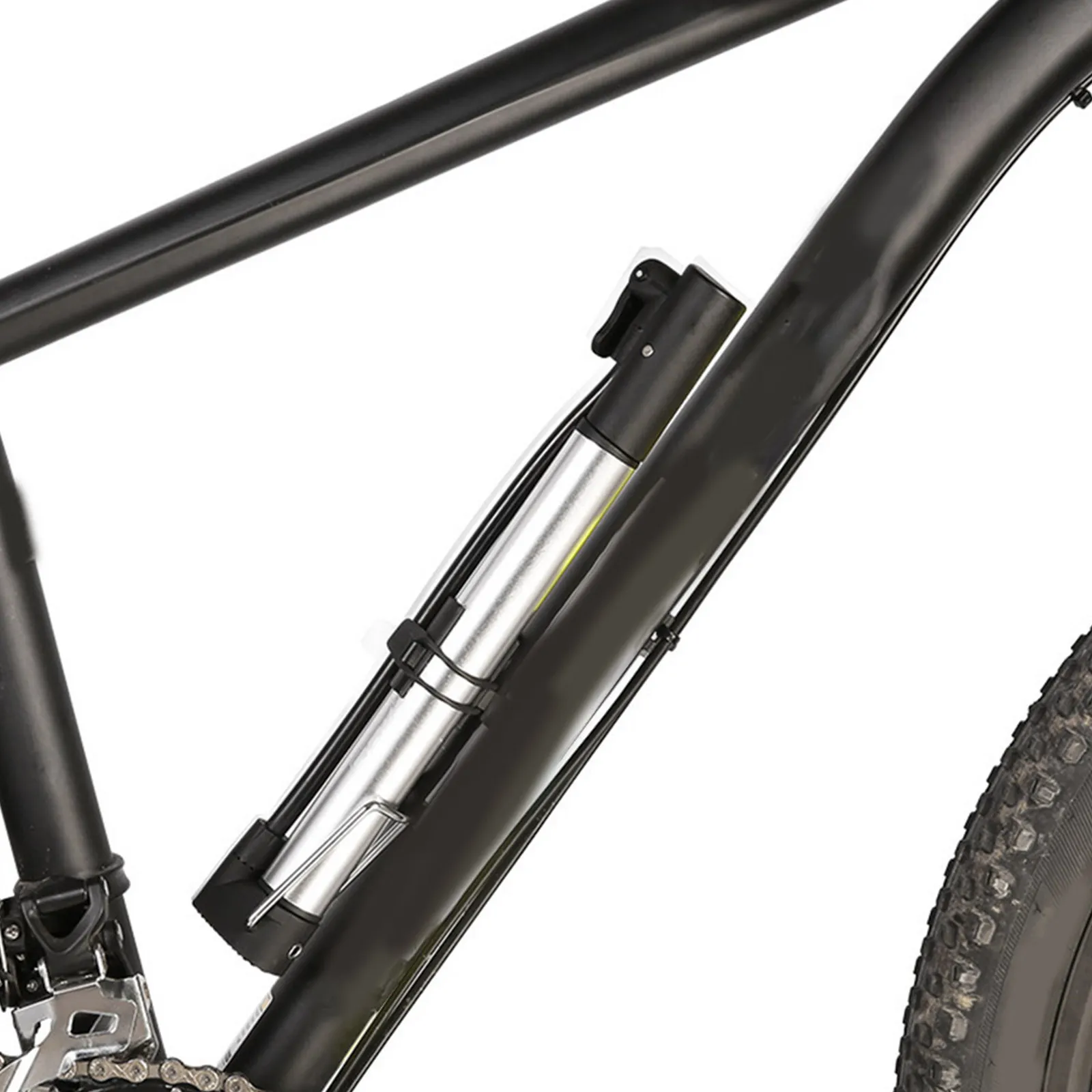

High-Pressure Portable Floor Pump for Bicycles Motorcycles Inflatable Balls Air Beds Life Buoy Basketball Football Silver Tire