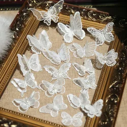 10pcs/Lot DIY Fashion Organza Butterfly Patches For Clothing Embroidery Patches For Decorative Parches Applique Sewing Craft