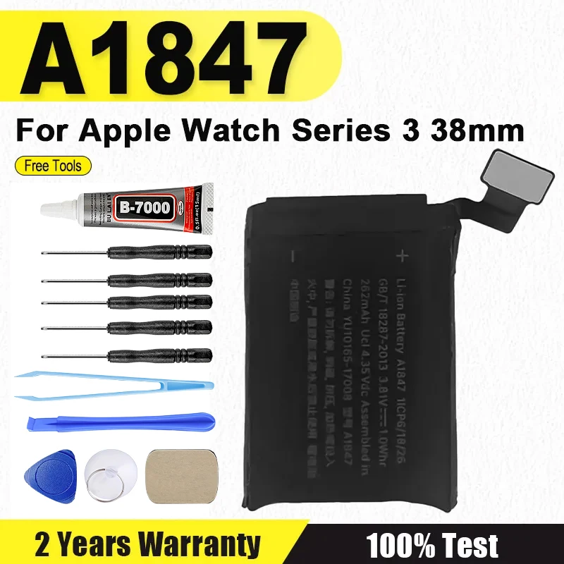 Brand-New A1847 Series3 38mm Battery A1847 For Apple Watch Series 3 38mm GPS Version Series3 38mm + Free Tools