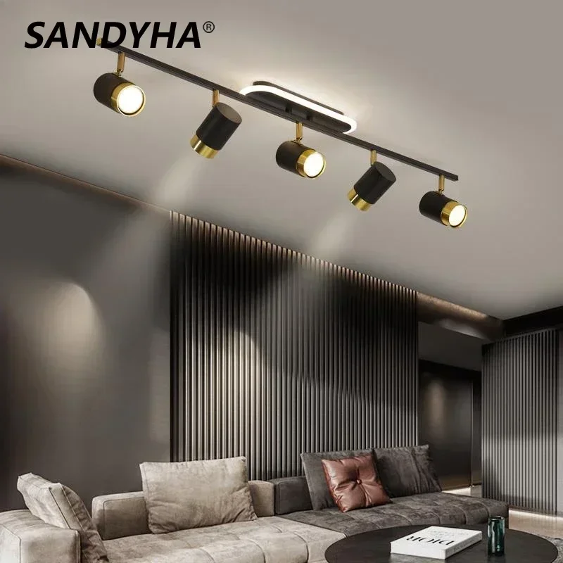 

SANDYHA Modern Balcony Chandelier Corridor Strip Led Ceiling Lamp Spotlights Living Room Bedroom Clothing Store Home Decor Light