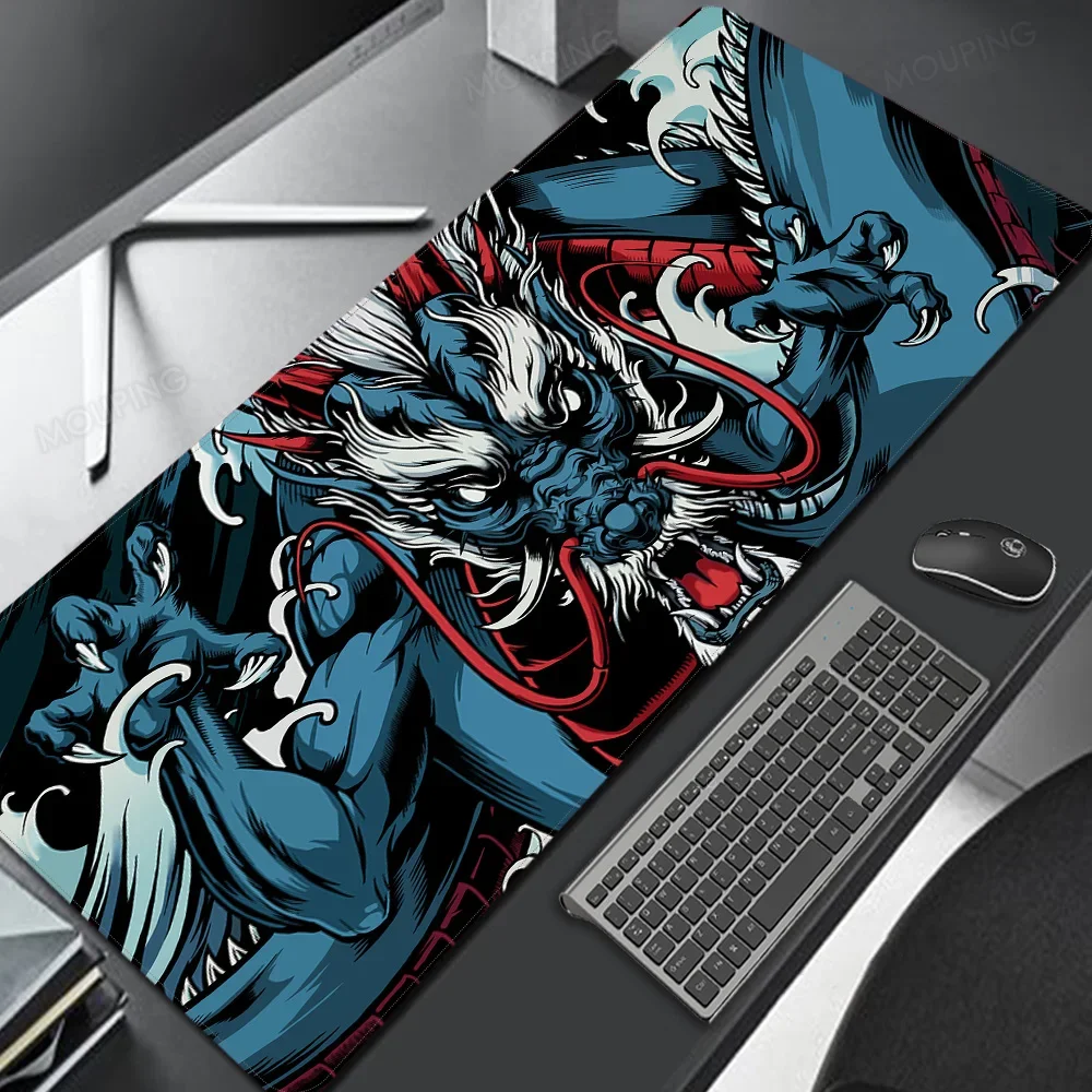 Roze En Witte Japan Dragon Muismat Deskmat Playmat Laptop Anime Gaming Toetsenbord Rubberen Pad Pad Op De Tafel Muismat Pc Kleed