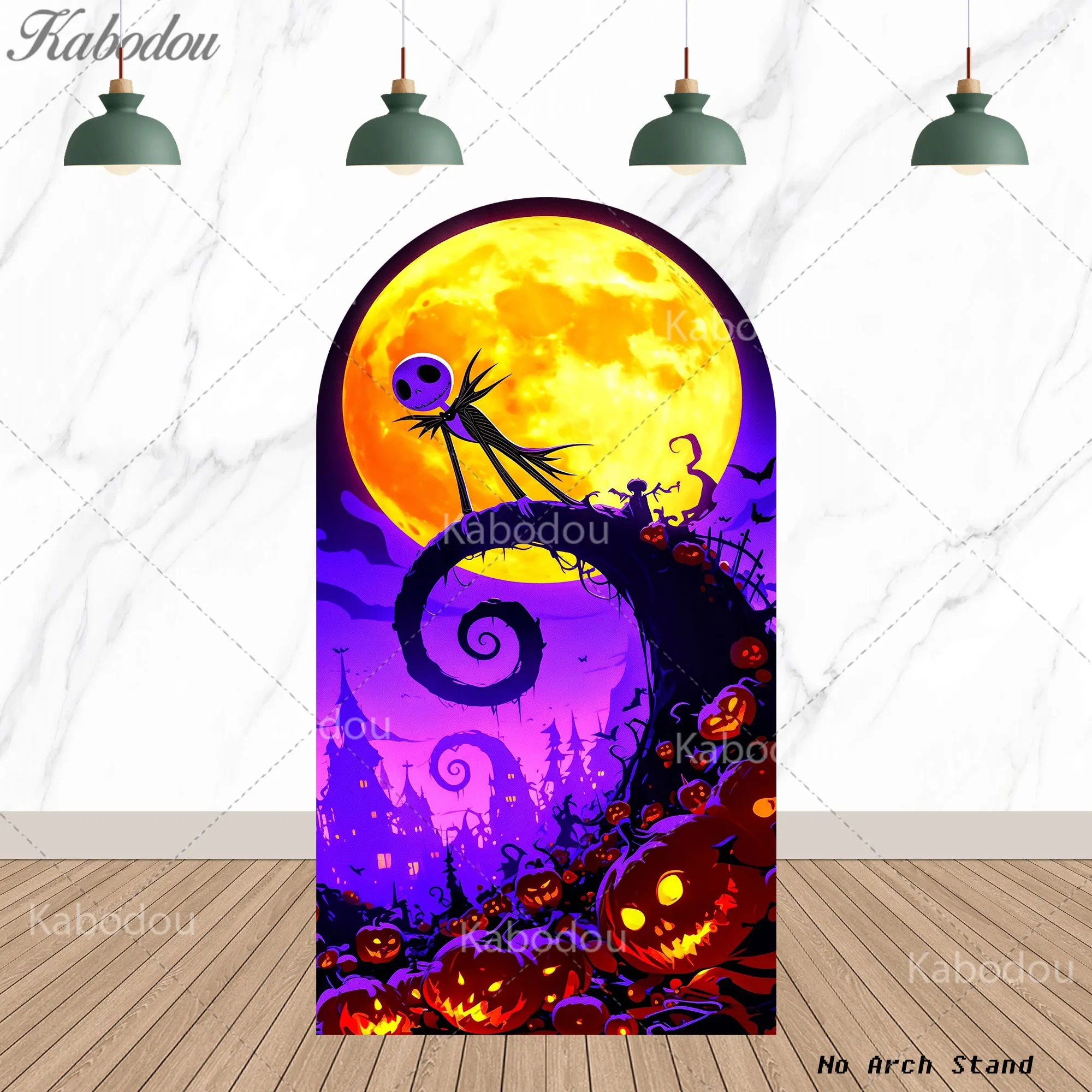 كابوس قبل عيد الميلاد قوس خلفية سعيد هالوين موضوع حفلة عيد ميلاد زينة في الهواء الطلق خلفية التصوير الدعائم