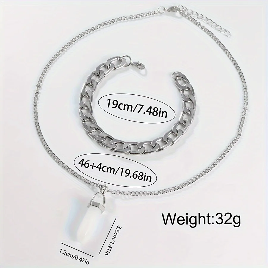 Relógios de quartzo prateados com Alça Liga, Ponteiro Liga, Dial e Strass Pulseira, Colar Jóias para Homens e Mulheres, 3 PCs