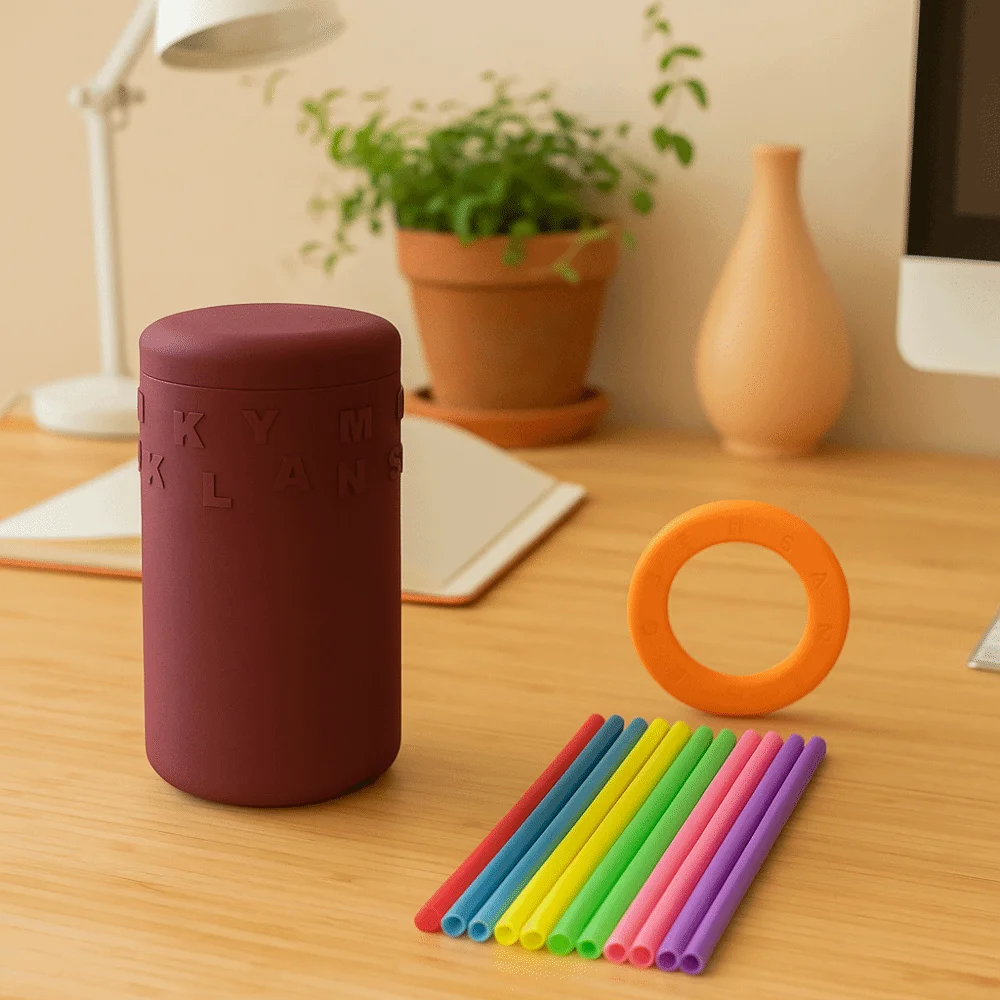 Caixa de classificação de formas de design colorido, material de silicone, classificação de formas, bastão de silicone, jogo de equilíbrio, estimulação sensorial