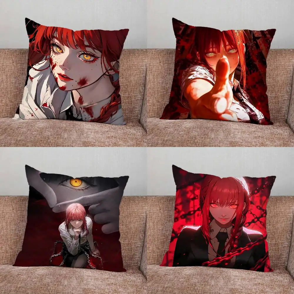 

M-Makima Chainsaw Man Pillow Case Pillowcase Home Sofa Cushions Car Cushions Pillowcover Office Pillowshell Pillow