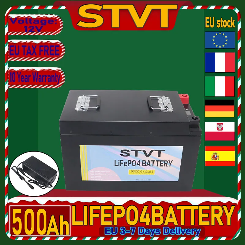 New Grade A 12V 500Ah LiFePo4 Battery Lithium Iron Phosphate Cells For Replacing Most of Backup Power Home Energy Storage