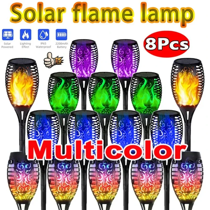 solar flame torch lights flickering light impermeavel decoracao do jardim gramado ao ar livre caminho quintal lampadas de assoalho do patio novo pc pcs pcs pcs pcs 01