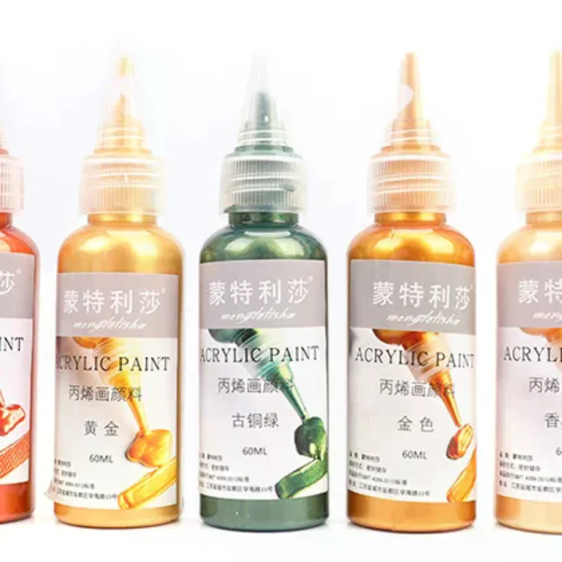 60ml Gold Paint Metallic Acrylic Paint Waterproof not Faded DIY Painted Pigments