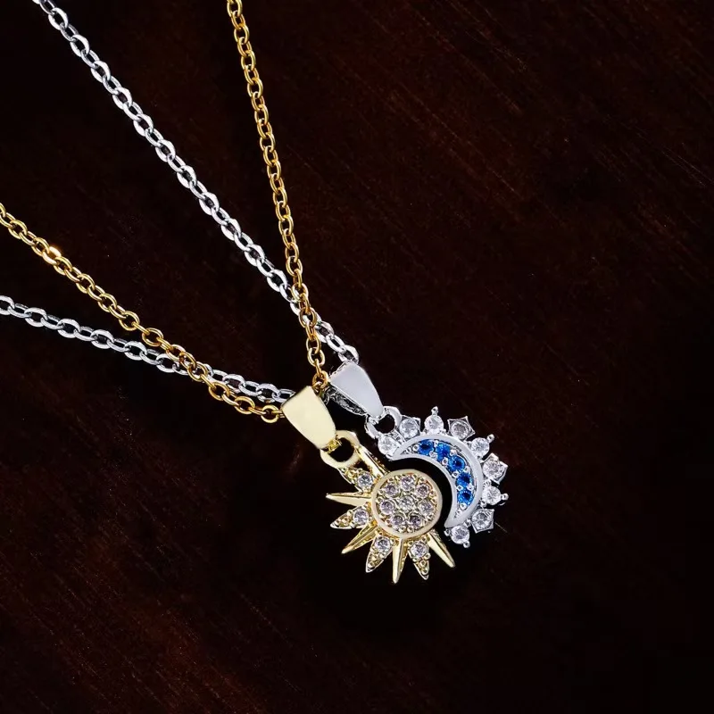 أزياء تنوعا الشمس القمر زوجين قلادة مجموعة حزب عيد الميلاد الإبداعية عيد ميلاد عيد الحب هدية عيد الأم