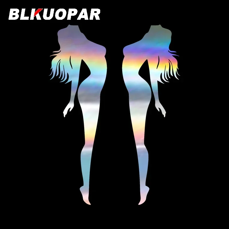 BLKUOPAR for Angel Devil Sexy Girl Car Stickers Simple Waterproof Laser Decals Die Cut Scratch-Proof Laptop Decor Car Label