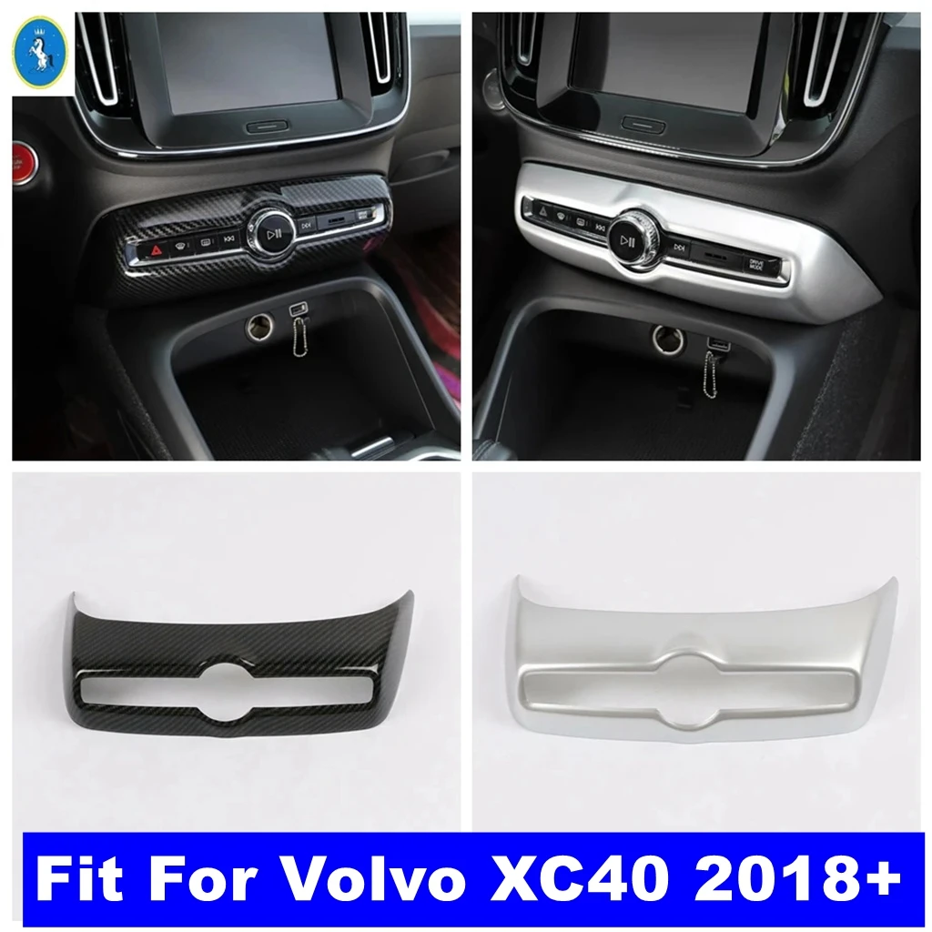 

ABS Auto Accessories Central Control Audio Adjust Knob Air Conditioner AC Switch Button Cover Trim For Volvo XC40 2018 - 2024