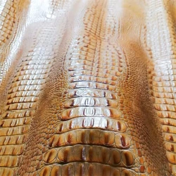 1mm Black/Brown Alligator Cowhide. First Layer Leather. Real Leather Fabric. Handmade DIY For Styling Bags. Full-Sheet Cutting