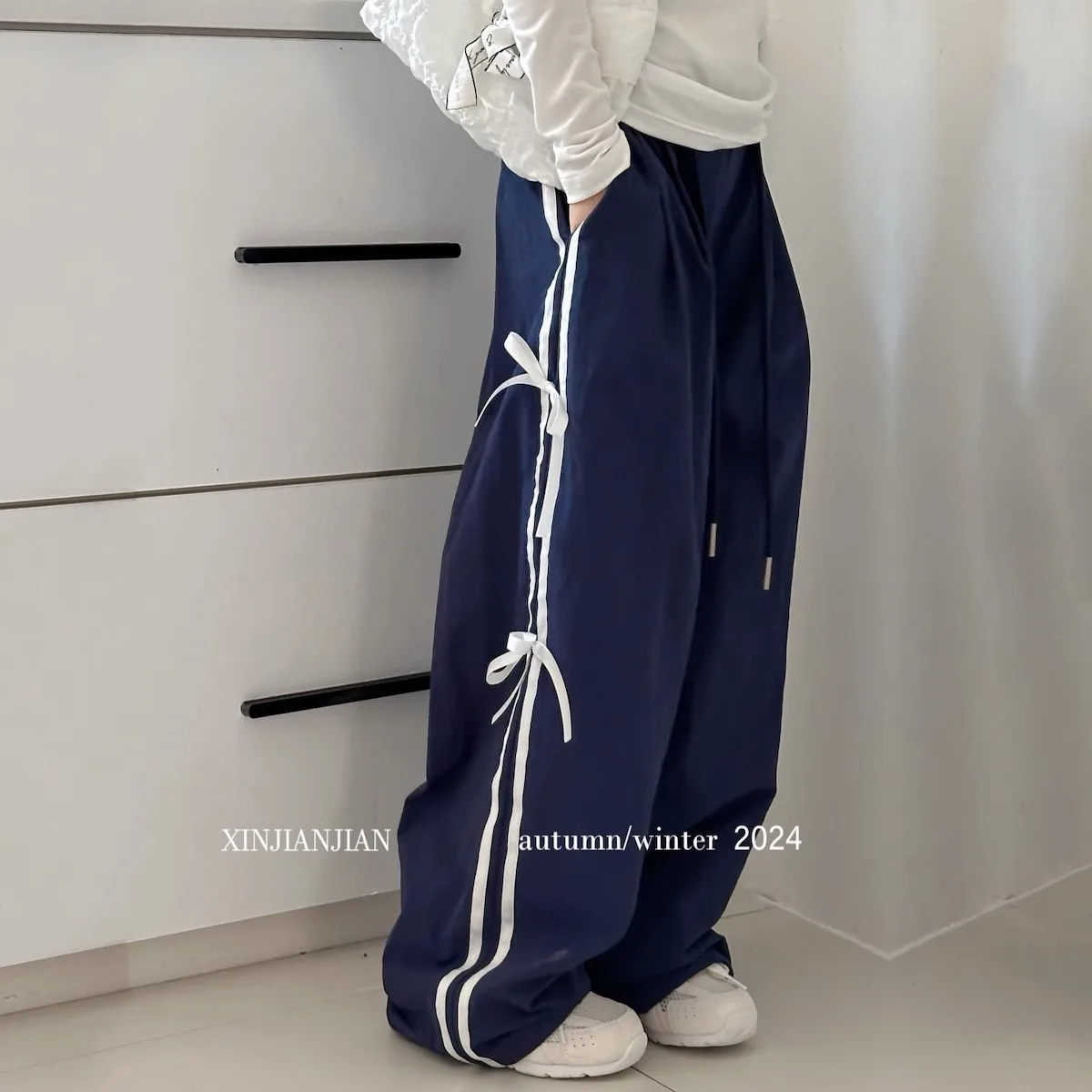 

Children's Clothing Girls Pants 2025 New Children's Sweatpants Foreign Style Fashionable Trousers Side Bow