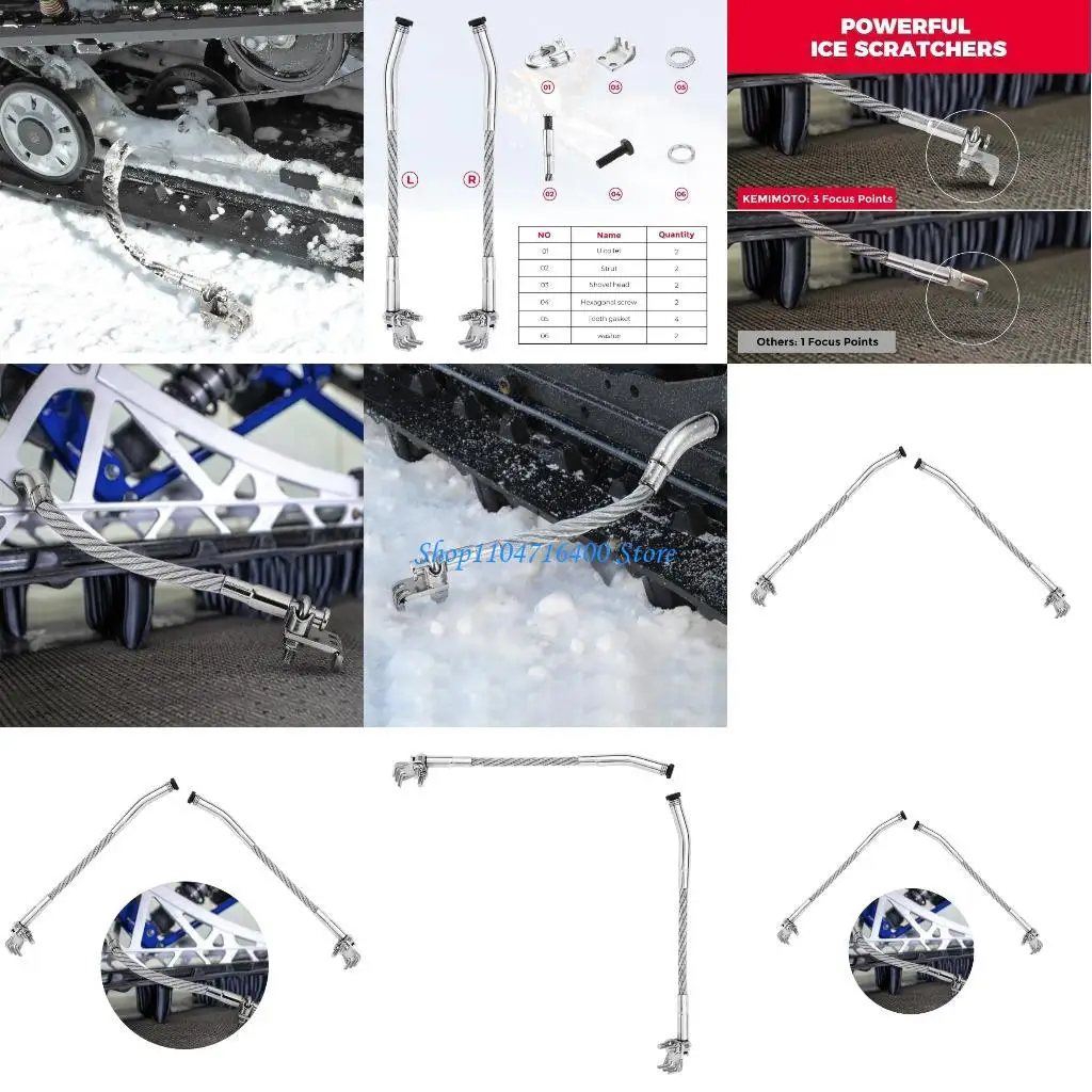

y1gd For 1201DF FIT Snowmobiles Ice Scratchers Tip Ice Snow Reverse Scratcher Durable
