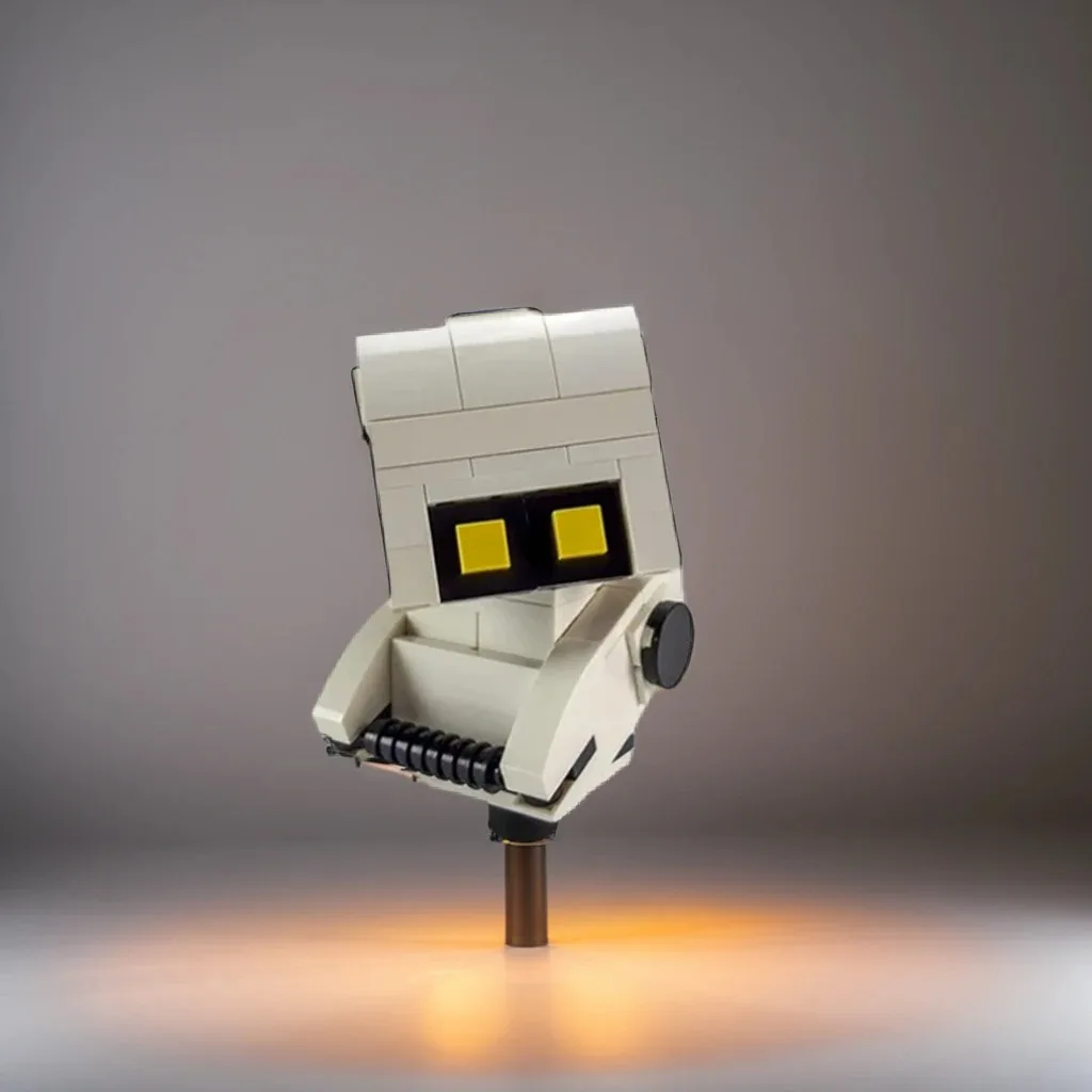 

209Pcs M-O from WALL·E MOC with White Round Body, Blue Sensor & Rotating Cleaning Arm Education Building Blocks Gift