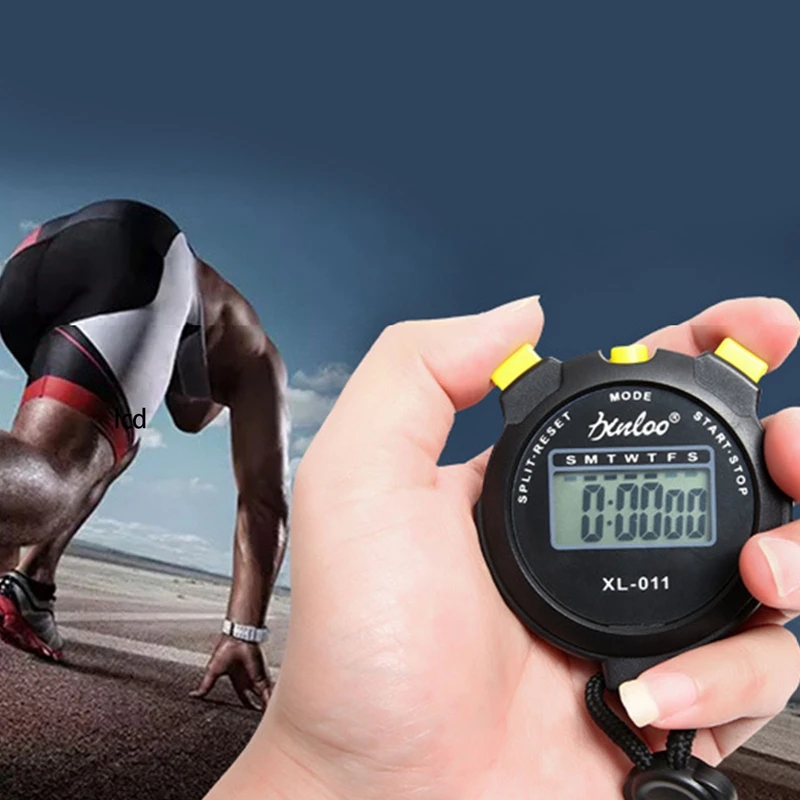 Portable Handheld Sports Stop Watch Digital Display Fitness Timer Counter 4Colors For Sports Stopwatch Chronograph