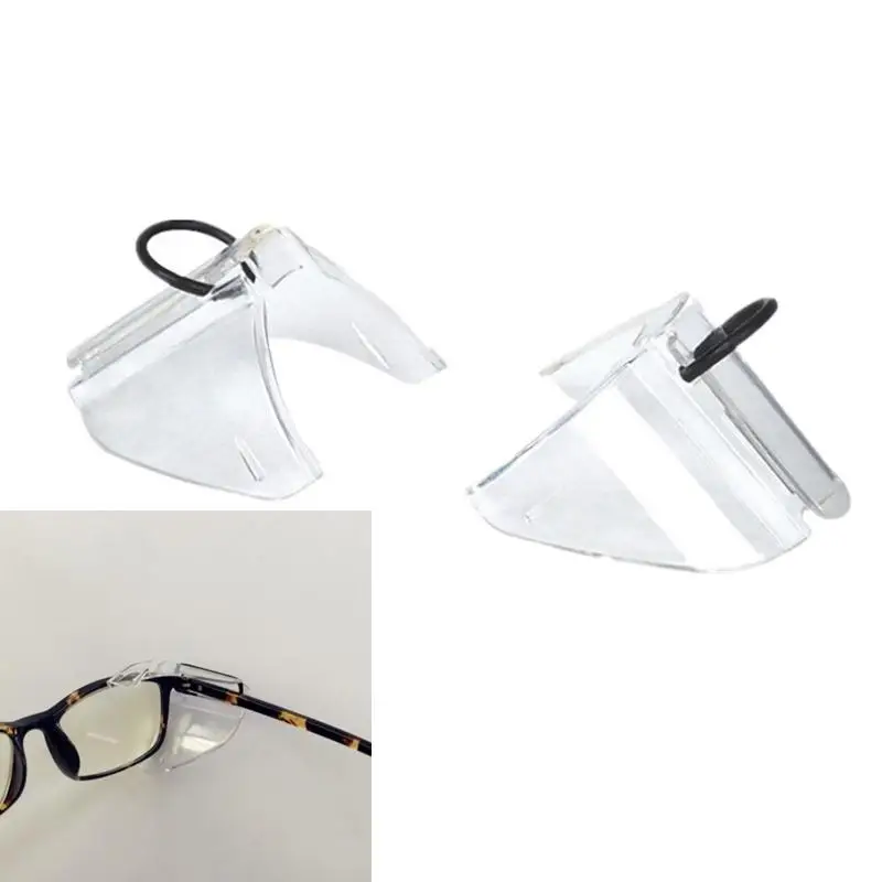 1Pair Clear Safety Glasses Side Guard Transparent Eye Protection Attachment For Regular Eyeglasses Lab Work Industrial Use