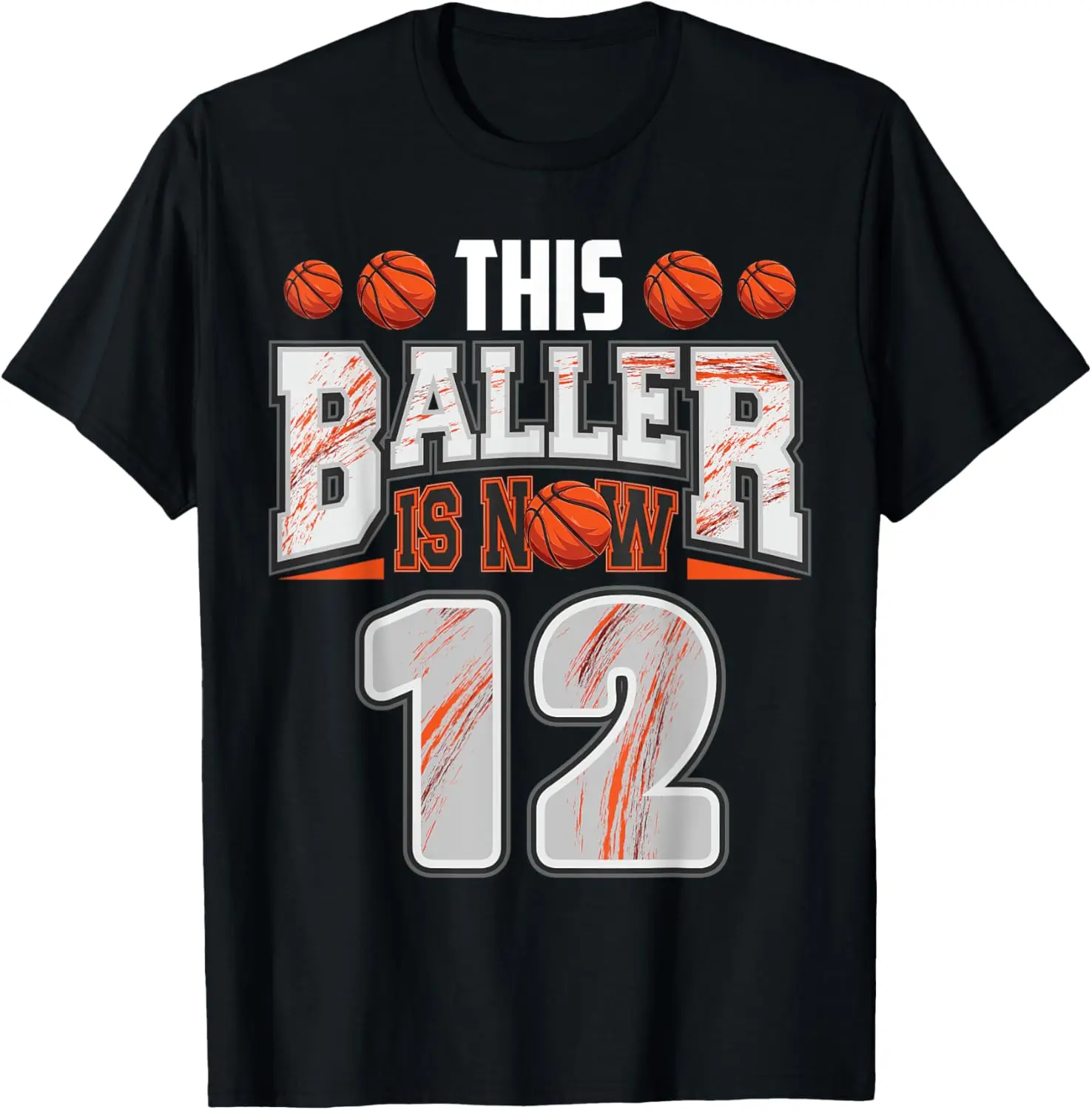 Basketball player 12 Years Old Boy Basketball 12th Birthday T-Shirt