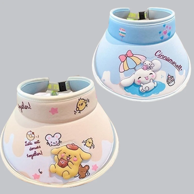 Kuromi Sonnenschutzhut Cinnamoroll Melody Pom Pom Purin Sonnenschutzkappen Sommer Mädchen Outdoor Sonnenschutzhüte Cartoon Anime Geschenke