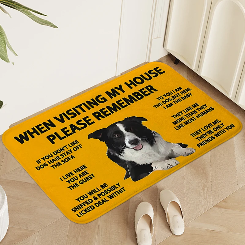 

Cute Dog Pet Foot Mat Hallway Outdoor Entrance Doormat Custom Washable Non-slip Kitchen Sleeping Room Rugs Home Decorations