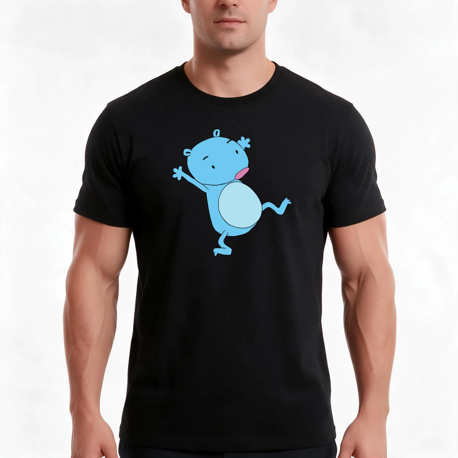 Mr. Guinea Pig T-Shirt, Summer Casual Cotton Tee, Oversized Streetwear Tops, Vintage Graphic Print, Loose Fit Short Sleeve