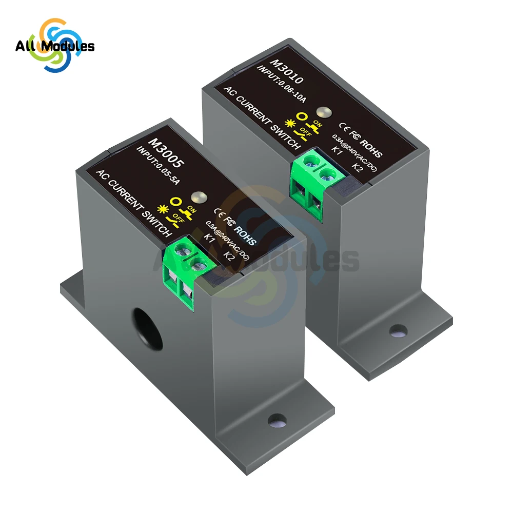 M3005/M3010 Miniature Current Switch Normally Open Amp Sensor Monitoring Relay 0.05~10A Detectable