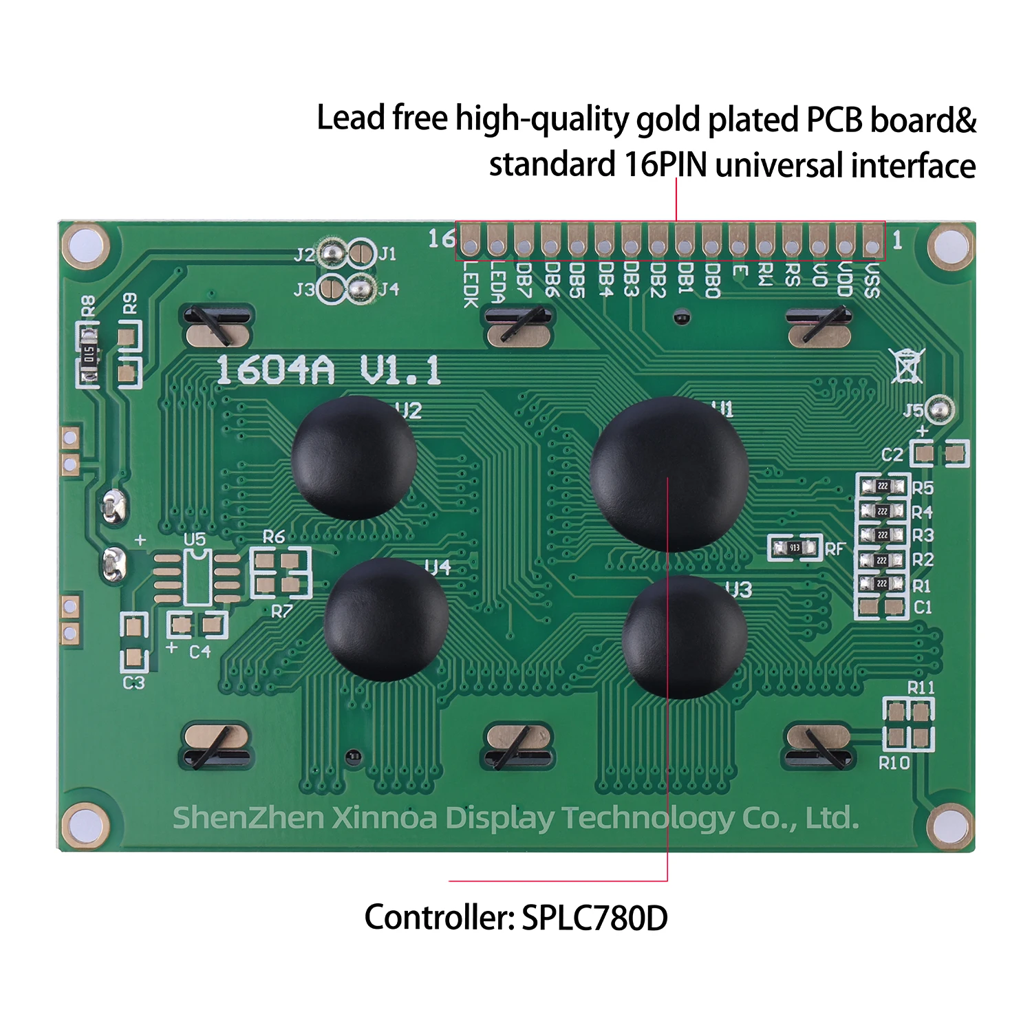 Display LCD Controller Board, Display Módulo Board, Arduino Preto Film Red font, BTN, DC 5V, 1604A, 1604A, ST7066U