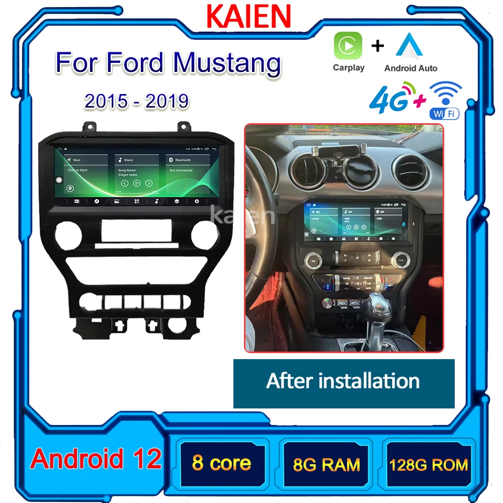 

KAIEN For Ford Mustang 2015-2019 Car Radio Android 12 Auto Navigation GPS Stereo Video Player DVD Multimedia 4G WIFI Autoradio