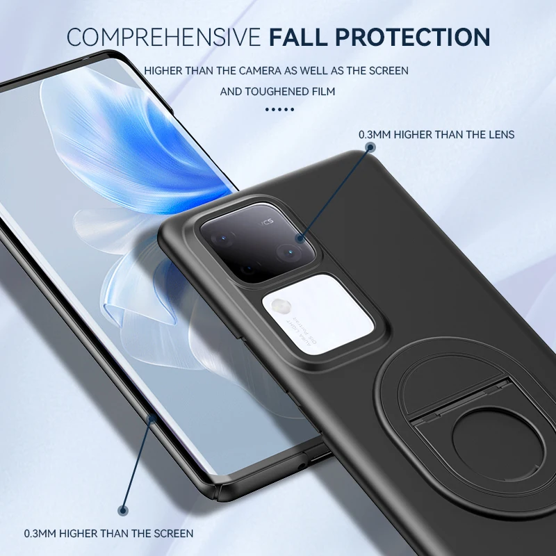 For VIVO V30 Pro Case Luxury Matte Magnetic Stand Back Cover For VIVO V 30 V30Pro Hard PC Shockproof Bumper VIVOV30 Funda