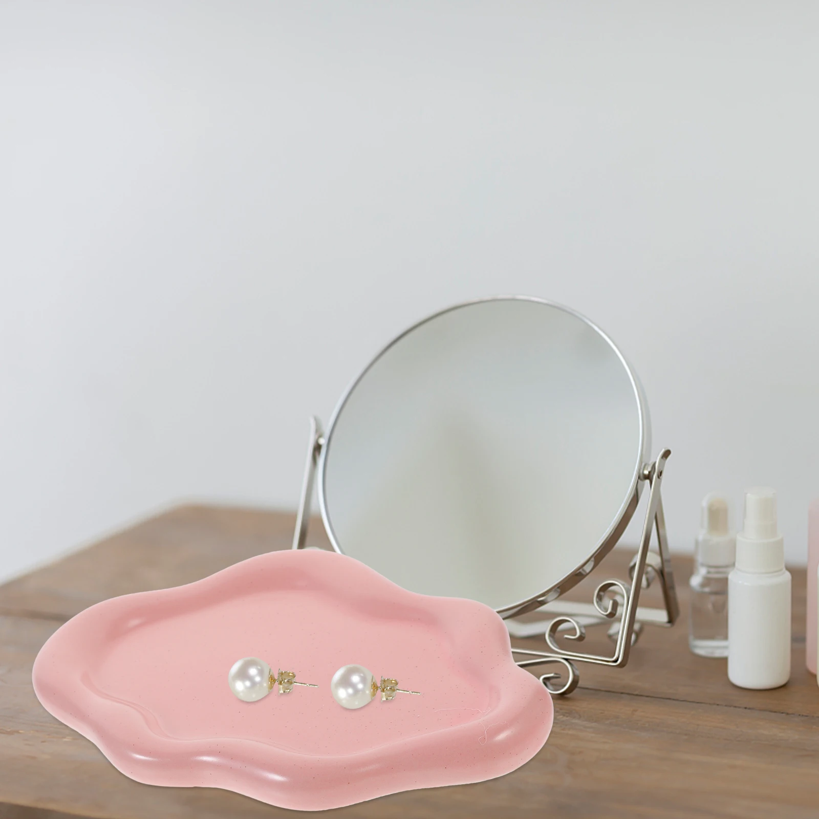 

Ceramic Jewelry Organizer Cloud Shape Simple Smooth Lines Good Embellishment Long Serving Time Tray Trinket Tray