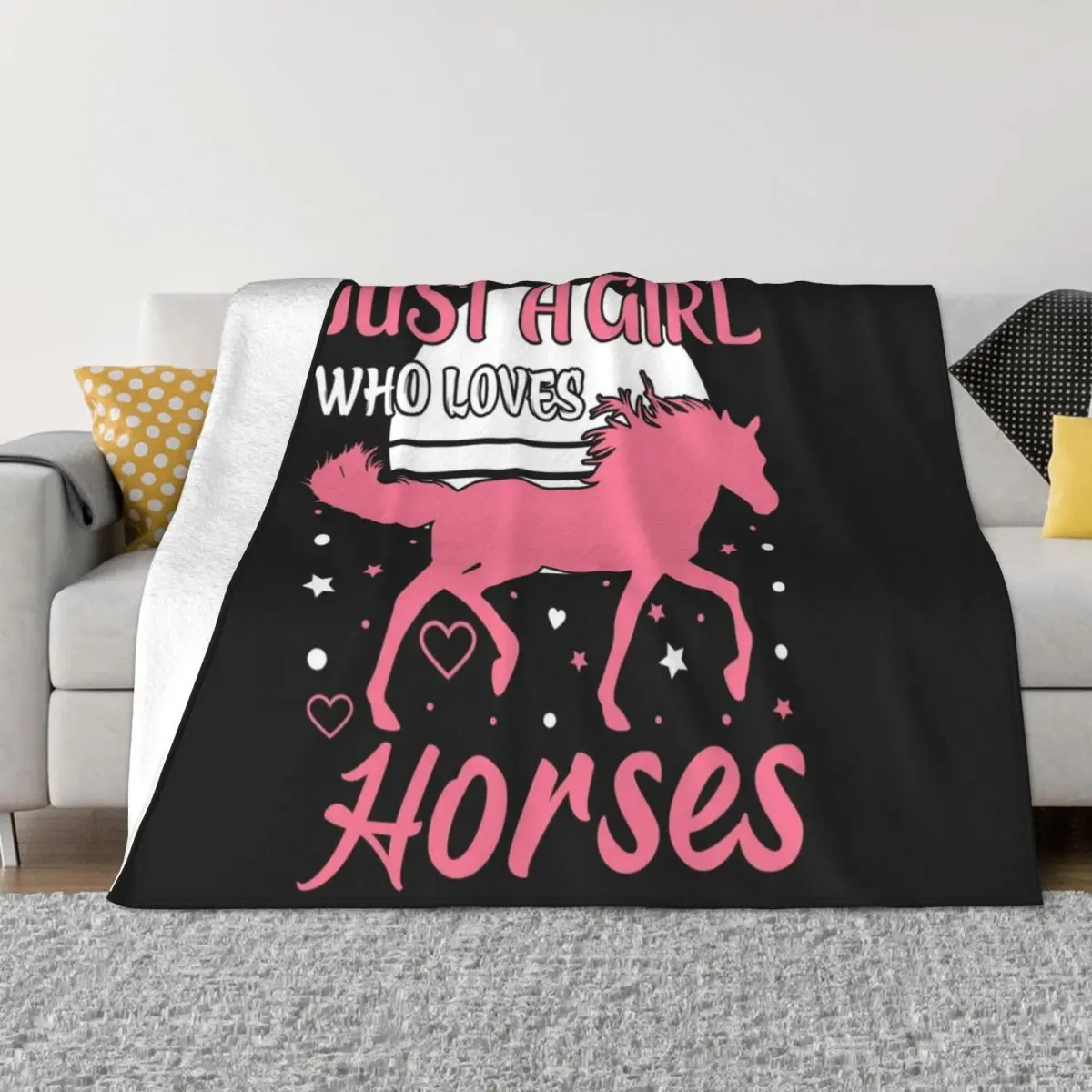 

Just A Girl Who Loves Horses Throw Blanket Plaid on the sofa For Sofa Thin Decorative Sofa Blanket Fashion Sofa Blankets