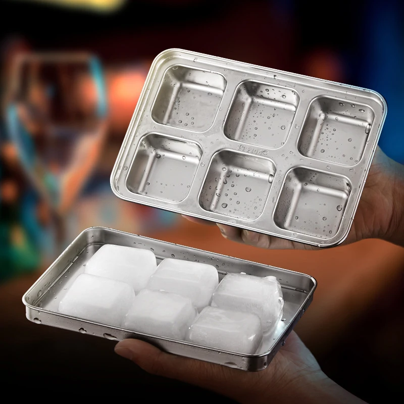 Ice Cube Mold Tray Maker Trays Freezer Metal Molds Whiskey Making Sphere Steel Lid Box Candy Cocktail Stainless Block Covered