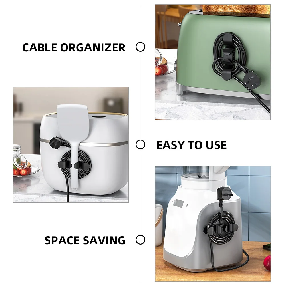 

3Pcs Wire Organizer Adhesive Cable Holder Tpr Silicone Material Durable Kitchen Appliance Cord Winder Wire Organizer