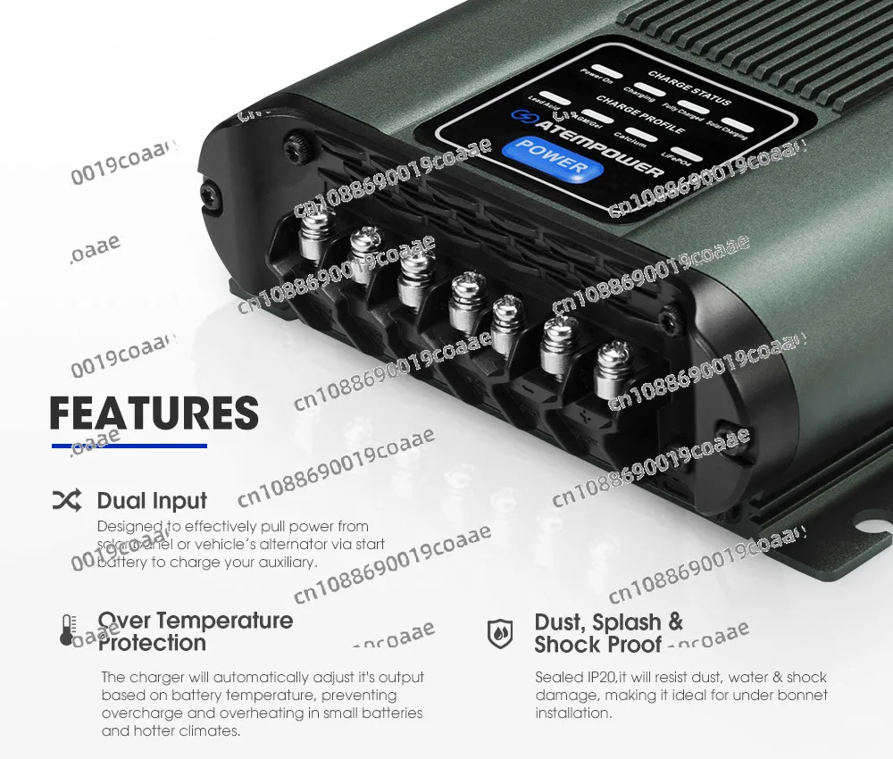 ATEM POWER 25A 12V RV veículo off-road bateria de backup do proprietário DCDC carregamento duplo