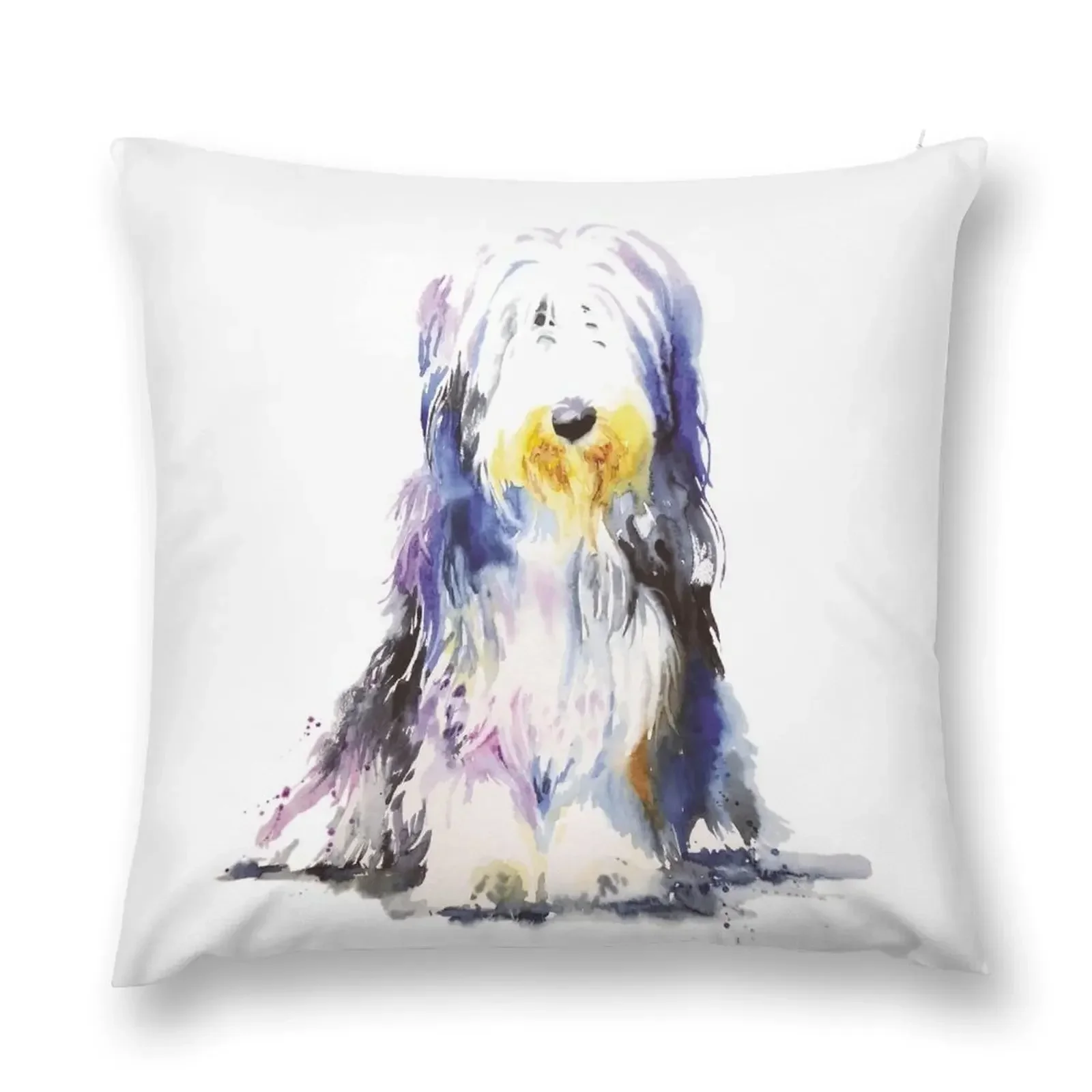 Bearded Collie Watercolour Throw Pillow Cushion Child christmas pillow case pillow