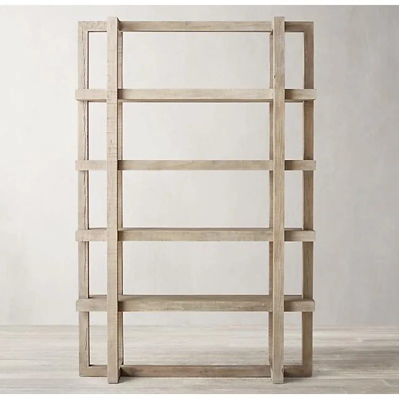 Solid wood retro bookshelf Italian simple shelf American rural retro bookshelf