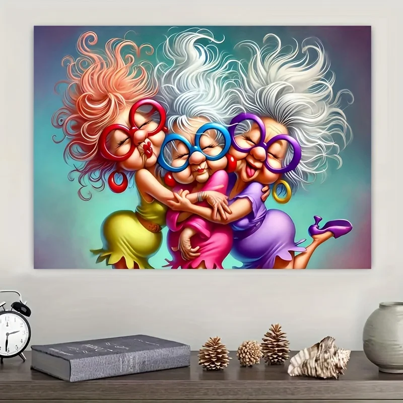 1000 قطعة من أحجية الصور المقطوعة - مشهد تعانق الأخوات الرائعة بألوان نابضة بالحياة، ديكور فني مستطيل محمول للبالغين، DIY GIF #2