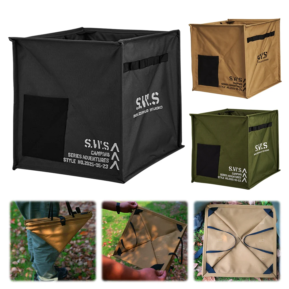 

Складная корзина для грязного белья с ручкой, складное ведро для кемпинга, вместительная складная урна для мусора для барбекю, пикника, походов