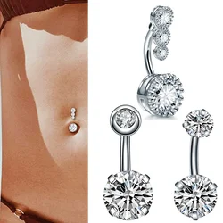 1PC Stainless Steel Belly Button Rings Crystal Piercing Drop Dangle Navel Piercing Earring Belly Piercing Sexy Body Jewelry