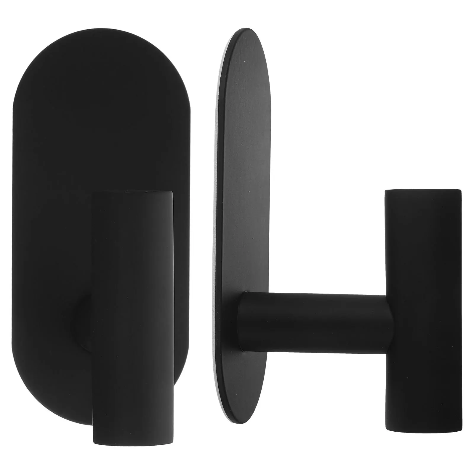 

2pcs Stainless Adhesive Hooks Modern Oval Wall Hanger For Kitchen Bathroom Towel Coat Wall Hooks Hat Hanging Mount