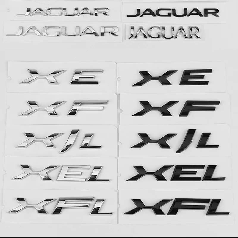 Suitable for Jaguar Black Car Letters Rear XEL XFL XJL F-PACE F-TYPE EPACE V6 Black Label 5.0 Emblem Badge Sticker Accessories